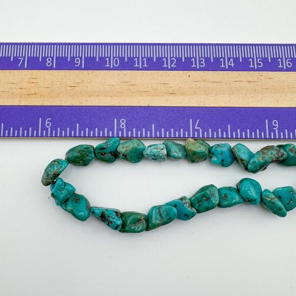 Vintage Turquoise Bead Necklace Nuggets Southwestern Natural Collar Retro Rustic - Picture 8 of 8